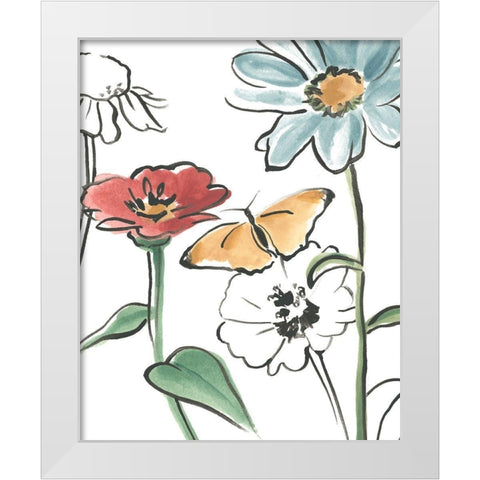 Boho Florals IV White Modern Wood Framed Art Print by Vess, June Erica