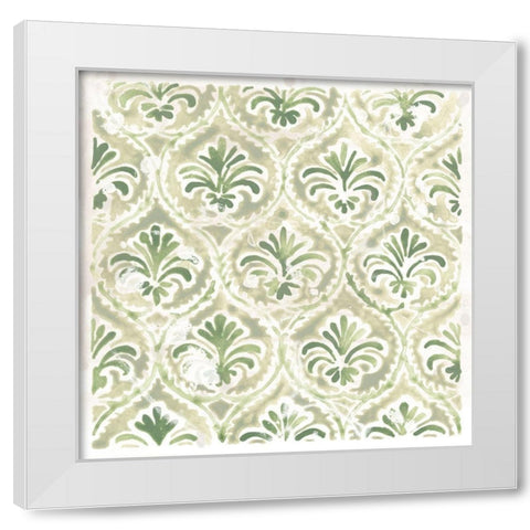 Boho Tile V White Modern Wood Framed Art Print by Vess, June Erica