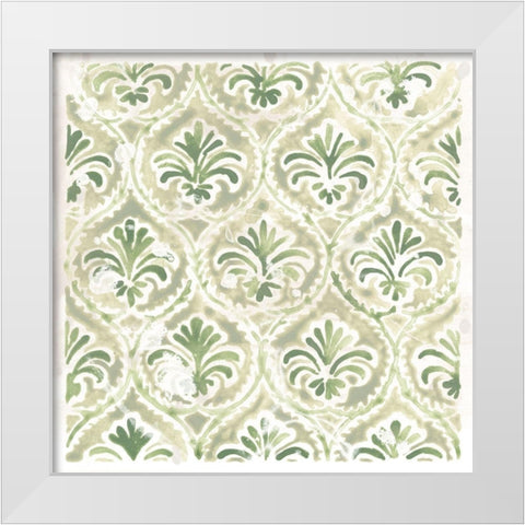 Boho Tile V White Modern Wood Framed Art Print by Vess, June Erica