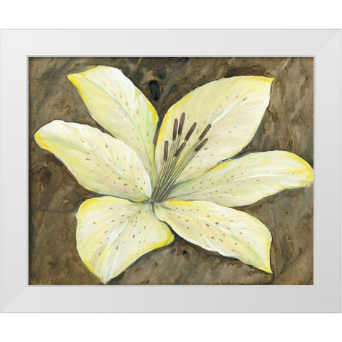 Neutral Lily I White Modern Wood Framed Art Print by OToole, Tim