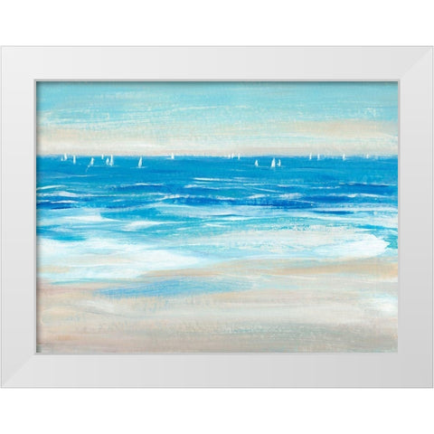 Low Cerulean Tide II White Modern Wood Framed Art Print by OToole, Tim