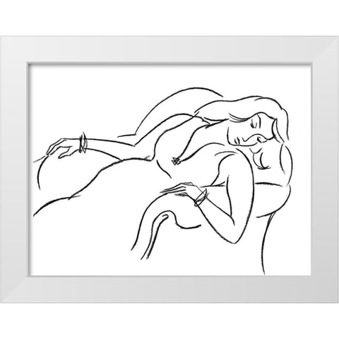 Elegant Portrait III White Modern Wood Framed Art Print by Harper, Ethan