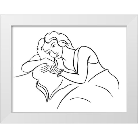 Elegant Portrait IV White Modern Wood Framed Art Print by Harper, Ethan