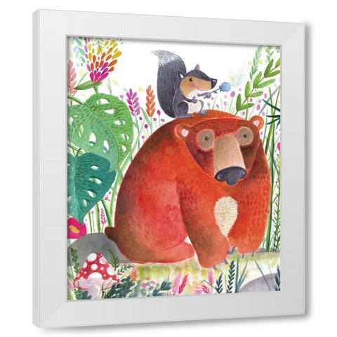 Forest Pals II White Modern Wood Framed Art Print by Hernandez, Larisa