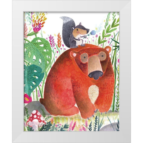 Forest Pals II White Modern Wood Framed Art Print by Hernandez, Larisa