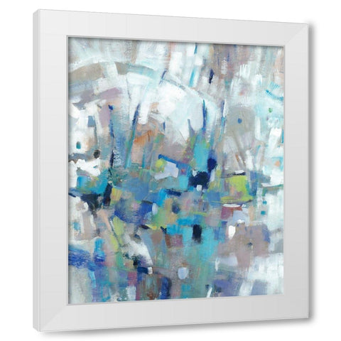 Edgy Blues I White Modern Wood Framed Art Print by OToole, Tim