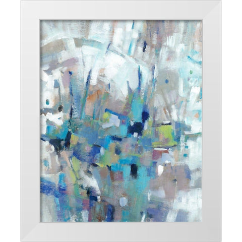 Edgy Blues I White Modern Wood Framed Art Print by OToole, Tim