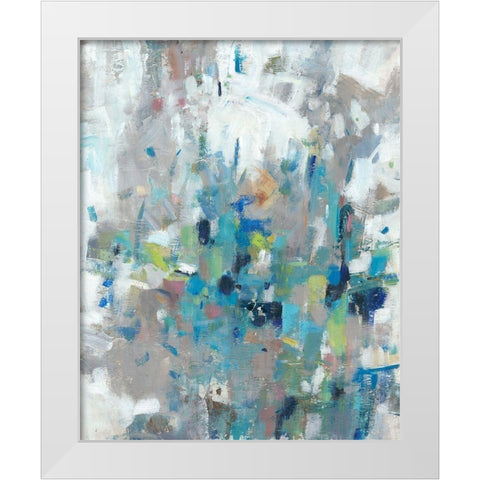 Edgy Blues II White Modern Wood Framed Art Print by OToole, Tim