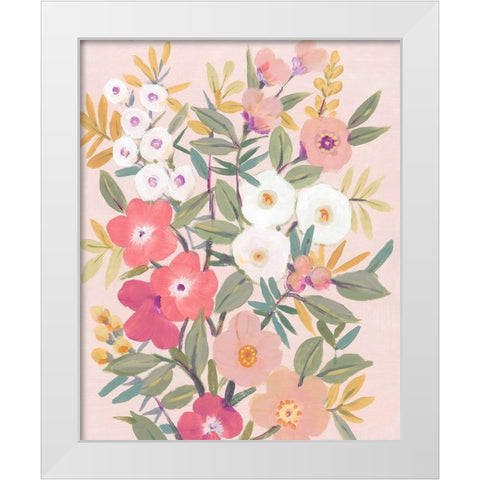 Pretty Pink Floral I White Modern Wood Framed Art Print by OToole, Tim