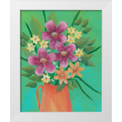 Jubilant Floral II White Modern Wood Framed Art Print by Moore, Regina