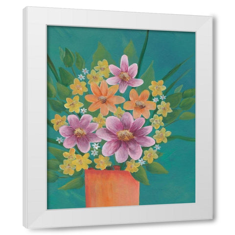 Jubilant Floral III White Modern Wood Framed Art Print by Moore, Regina