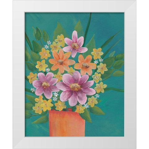 Jubilant Floral III White Modern Wood Framed Art Print by Moore, Regina