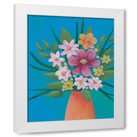 Jubilant Floral IV White Modern Wood Framed Art Print by Moore, Regina