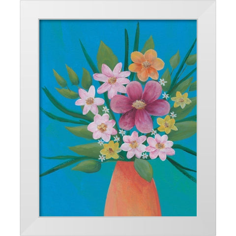 Jubilant Floral IV White Modern Wood Framed Art Print by Moore, Regina