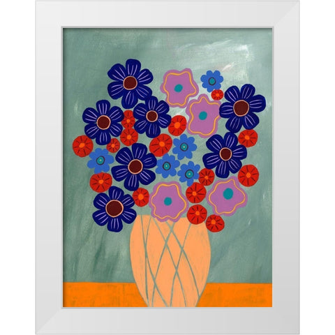 Summer Arrangement I White Modern Wood Framed Art Print by Moore, Regina
