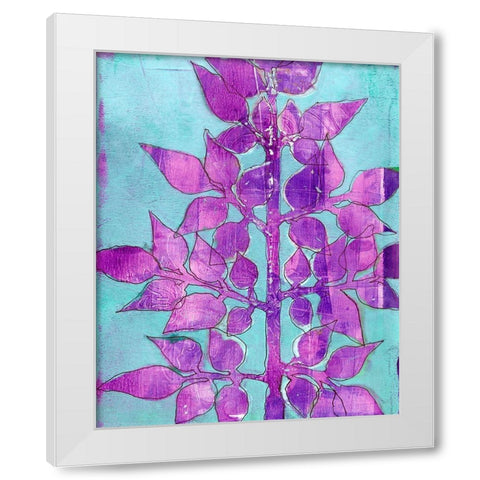 Purple Planta I White Modern Wood Framed Art Print by Moore, Regina