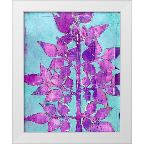 Purple Planta I White Modern Wood Framed Art Print by Moore, Regina