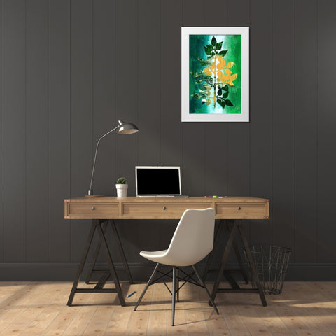 Changing Leaves II White Modern Wood Framed Art Print by Moore, Regina
