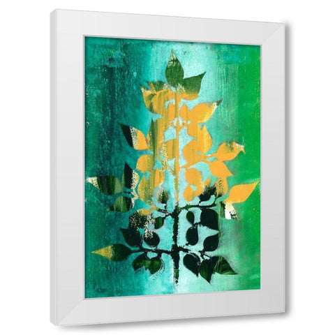 Changing Leaves III White Modern Wood Framed Art Print by Moore, Regina