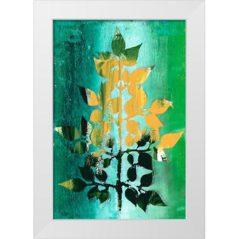 Changing Leaves III White Modern Wood Framed Art Print by Moore, Regina