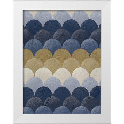 Navy Motif II White Modern Wood Framed Art Print by Zarris, Chariklia