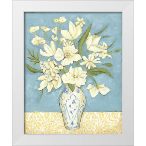 Springtime Bouquet I White Modern Wood Framed Art Print by Zarris, Chariklia