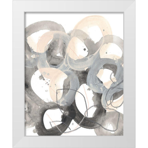 Tangled Circuit I White Modern Wood Framed Art Print by Vess, June Erica