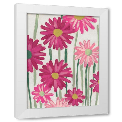 Spring Pinks I White Modern Wood Framed Art Print by Vess, June Erica