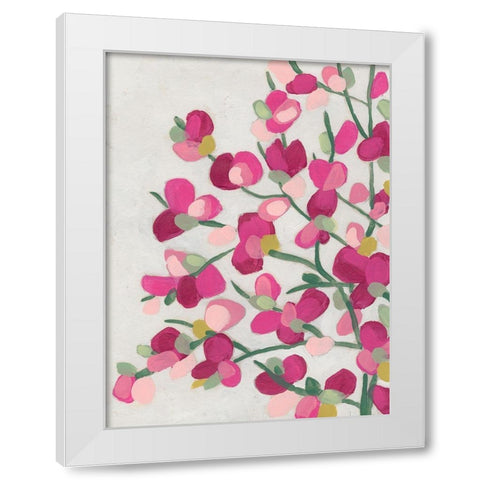 Spring Pinks III White Modern Wood Framed Art Print by Vess, June Erica