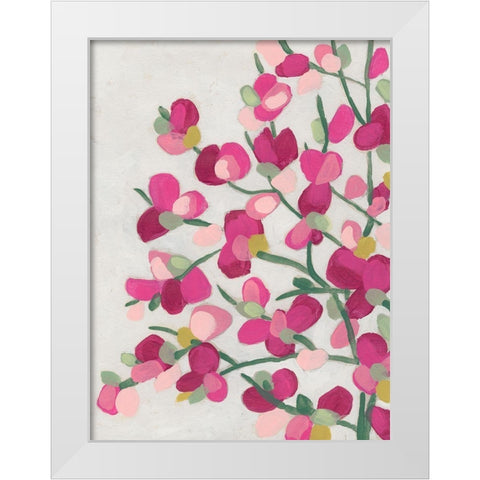 Spring Pinks III White Modern Wood Framed Art Print by Vess, June Erica
