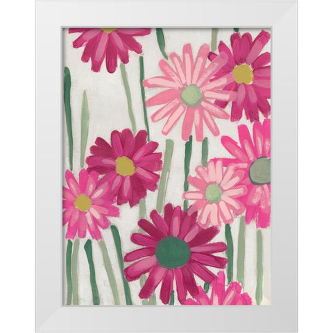 Spring Pinks IV White Modern Wood Framed Art Print by Vess, June Erica