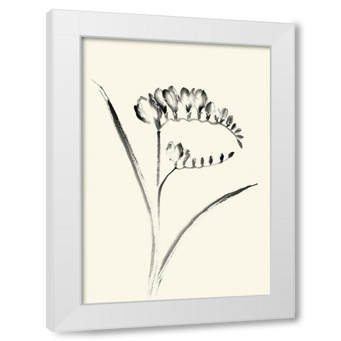 Ink Wash Floral VI - Freesia White Modern Wood Framed Art Print by Rae, Nan
