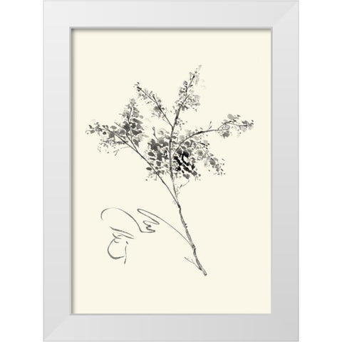 Ink Wash Floral VII - Forsythia White Modern Wood Framed Art Print by Rae, Nan