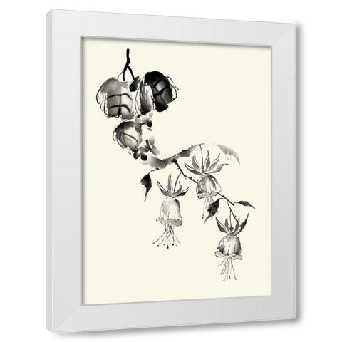 Ink Wash Floral VIII - Fuchsia White Modern Wood Framed Art Print by Rae, Nan