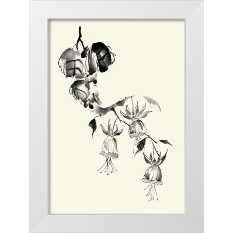 Ink Wash Floral VIII - Fuchsia White Modern Wood Framed Art Print by Rae, Nan
