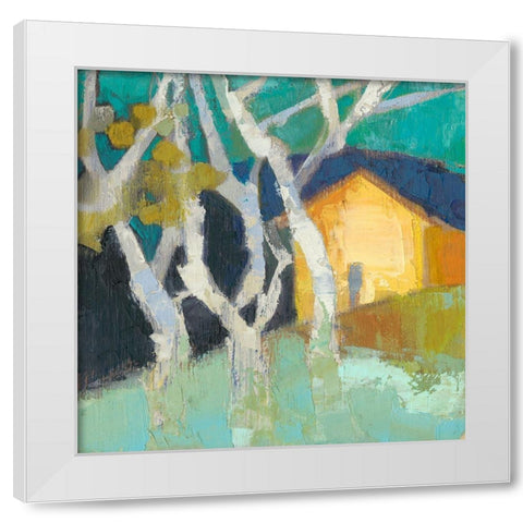 Avoca Barn White Modern Wood Framed Art Print by Jachimiec, Sue