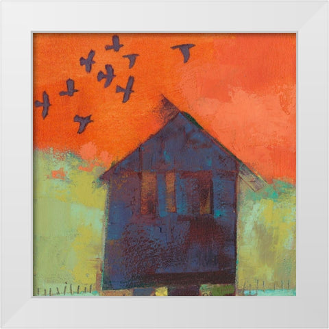 Bird Barn II White Modern Wood Framed Art Print by Jachimiec, Sue