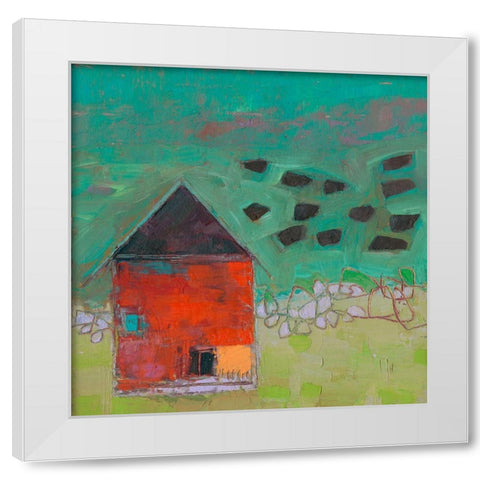 Pecatonica Barn White Modern Wood Framed Art Print by Jachimiec, Sue