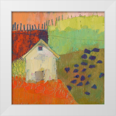 Rewy Barn White Modern Wood Framed Art Print by Jachimiec, Sue