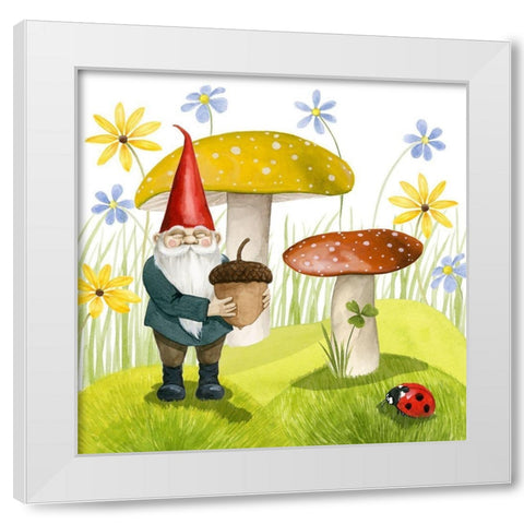 Gnome Neighbors I White Modern Wood Framed Art Print by Popp, Grace