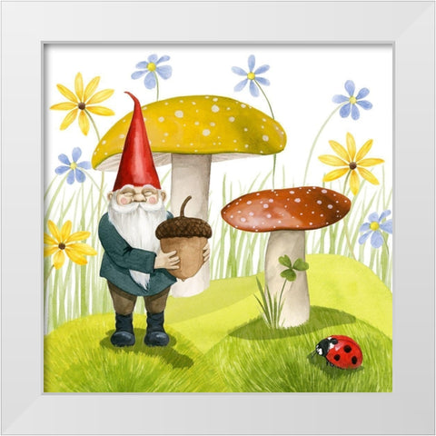 Gnome Neighbors I White Modern Wood Framed Art Print by Popp, Grace