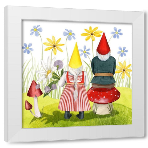 Gnome Neighbors III White Modern Wood Framed Art Print by Popp, Grace