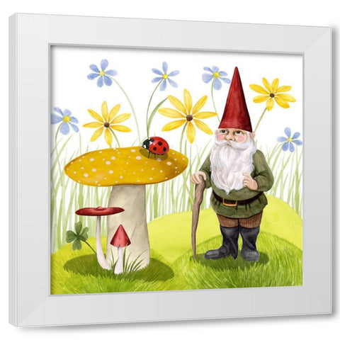 Gnome Neighbors IV White Modern Wood Framed Art Print by Popp, Grace