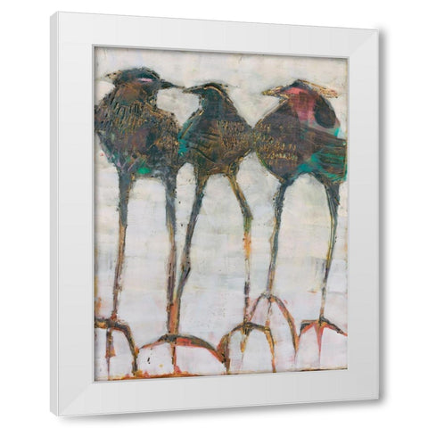 Gaggle I White Modern Wood Framed Art Print by Jachimiec, Sue