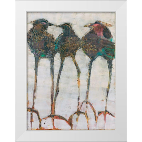 Gaggle I White Modern Wood Framed Art Print by Jachimiec, Sue