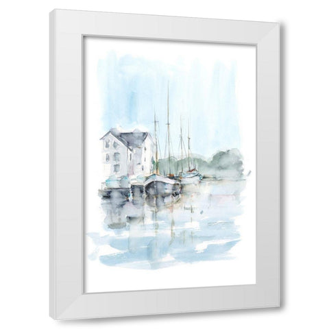 New England Port I White Modern Wood Framed Art Print by Harper, Ethan