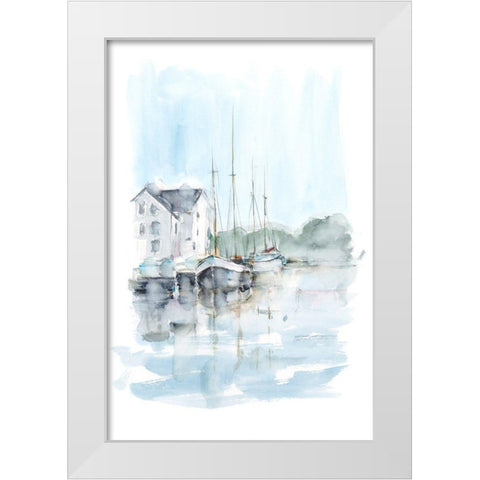 New England Port I White Modern Wood Framed Art Print by Harper, Ethan