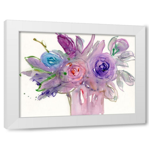 Floral Accent I White Modern Wood Framed Art Print by Dixon, Samuel