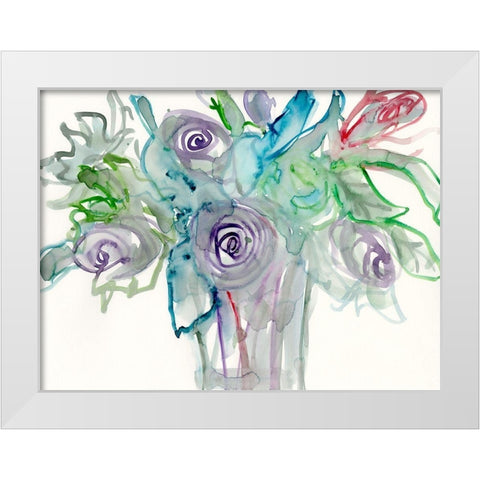 Floral Accent II White Modern Wood Framed Art Print by Dixon, Samuel
