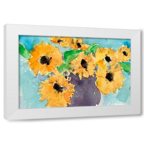 Sunflower Moment I White Modern Wood Framed Art Print by Dixon, Samuel